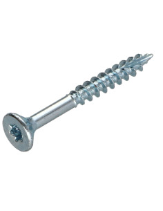 Parafusos de madeira e aglomerado TEKOR cabeça fresada dentado 5X45 roscado sobre 27 TORX T25 Aço zinco branco cut