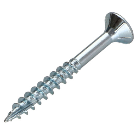Parafusos de madeira e aglomerado TEKOR cabeça fresada dentado 5X45 roscado sobre 27 TORX T25 Aço zinco branco cut