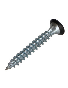 Parafuso de madeira aglomerado cabeça fresada Pozi PZ6 4,5X35 rosca total Aço zinco branco RAL9004 preto segurança 2