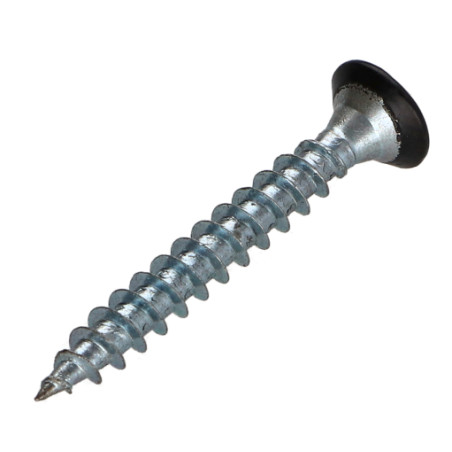 Parafuso de madeira aglomerado cabeça fresada Pozi PZ6 4,5X35 rosca total Aço zinco branco RAL9004 preto segurança