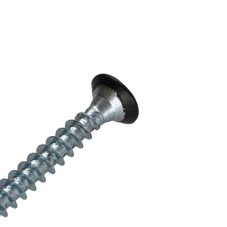 Parafuso de madeira aglomerado cabeça fresada Pozi PZ6 4,5X35 rosca total Aço zinco branco RAL9004 preto segurança