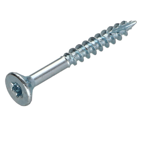 Parafusos de madeira e aglomerado TEKOR cabeça fresada dentado 4X35 roscado sobre 21 TORX T20 Aço zinco branco cut