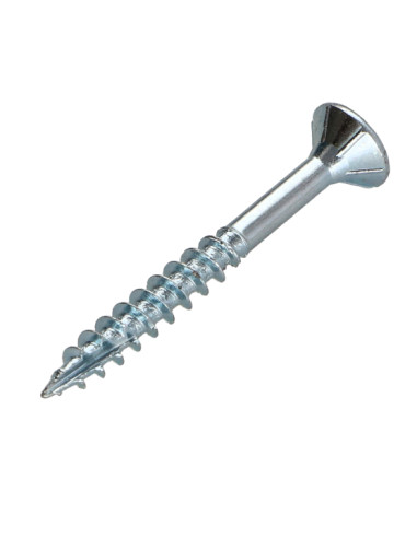 Parafusos de madeira e aglomerado TEKOR cabeça fresada dentado 4X35 roscado sobre 21 TORX T20 Aço zinco branco cut