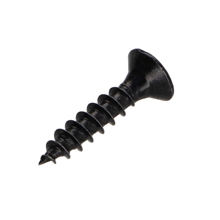 Parafuso de madeira aglomerado cabeça fresada Pozi PZ6 4X20 rosca total Aço zinco preto