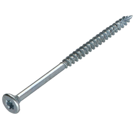 Parafusos de madeira e aglomerado TEKOR cabeça fresada dentado 6X60 roscado sobre 36 TORX T30 Aço zinco branco cut