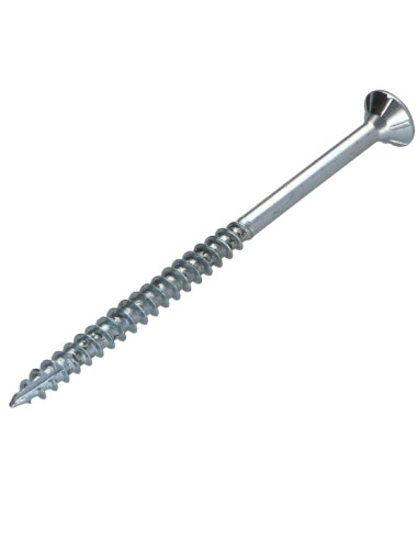 Parafusos de madeira e aglomerado TEKOR cabeça fresada dentado 6X60 roscado sobre 36 TORX T30 Aço zinco branco cut