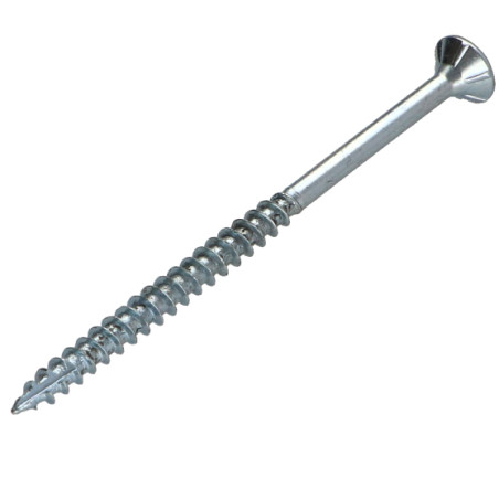 Parafusos de madeira e aglomerado TEKOR cabeça fresada dentado 6X60 roscado sobre 36 TORX T30 Aço zinco branco cut