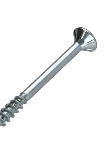 Parafusos de madeira e aglomerado TEKOR cabeça fresada dentado 6X60 roscado sobre 36 TORX T30 Aço zinco branco cut