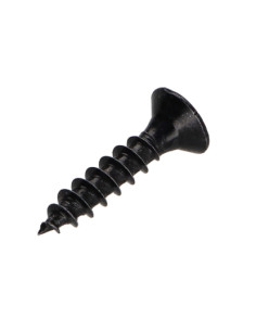 Parafuso de madeira aglomerado cabeça fresada Pozi PZ6 3,5 x 13 rosca total Aço zinco preto 2