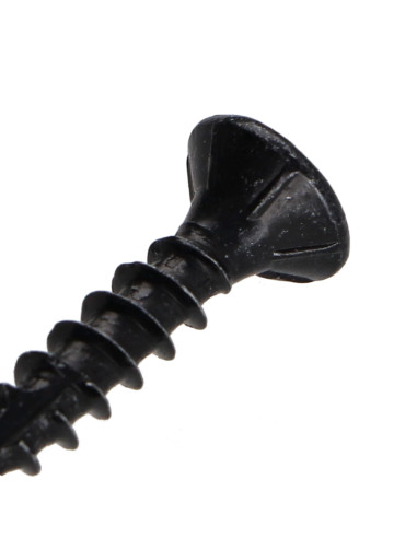 Parafuso de madeira aglomerado cabeça fresada TORX T15 3,5 x 20 rosca total Aço zinco preto