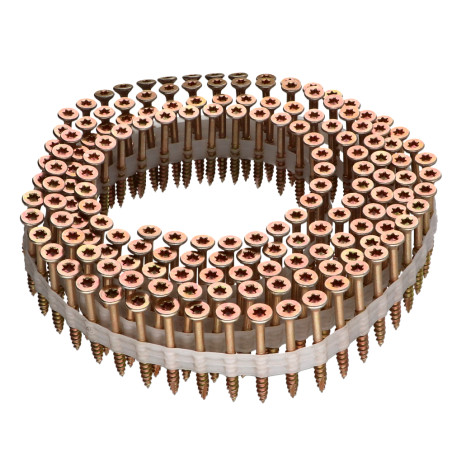 Vendido em rolos de 160 Parafusos de madeira e aglomerado TEKOR cabeça fresada dentado 4X40 roscado sobre 22 TORX T20