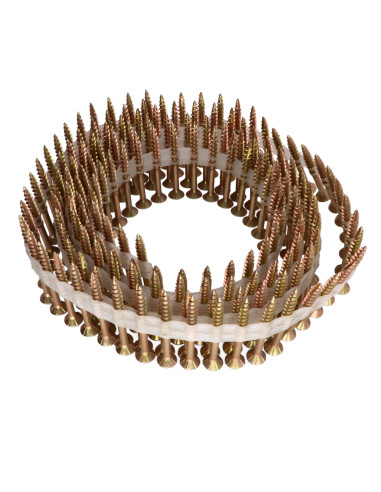 Vendido em rolos de 160 Parafusos de madeira e aglomerado TEKOR cabeça fresada dentado 4X40 roscado sobre 22 TORX T20