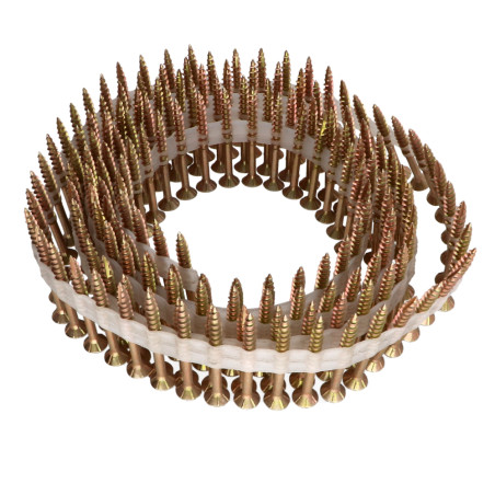 Vendido em rolos de 160 Parafusos de madeira e aglomerado TEKOR cabeça fresada dentado 4X40 roscado sobre 22 TORX T20