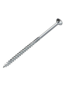 Parafusos de madeira e aglomerado TEKOR cabeça fresada dentado 5X100 roscado sobre 60 TORX T25 Aço zinco branco cut 2