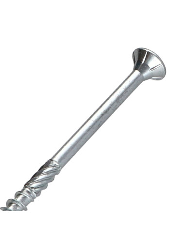 Parafusos de madeira e aglomerado TEKOR cabeça fresada dentado 5X100 roscado sobre 60 TORX T25 Aço zinco branco cut