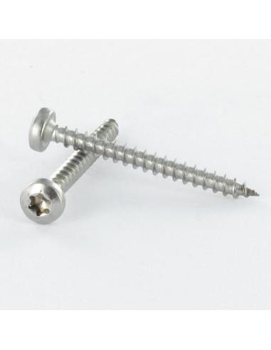 Parafuso de madeira aglomerado cabeça redonda 4X20 TORX T20 Aço zinco branco