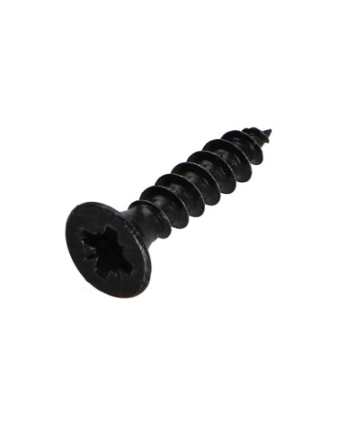 Parafuso de madeira aglomerado cabeça fresada Pozi PZ5 2,5 x 10 rosca total Aço zinco preto microparafusos
