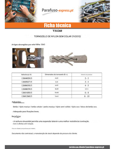 Bucha Nylon 8X40 sem gola - Parafuso Express