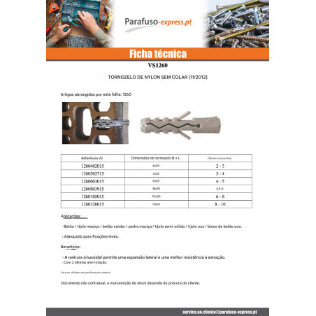 Bucha Nylon 8X40 sem gola - Parafuso Express