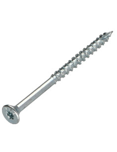 Parafusos de madeira e aglomerado TEKOR cabeça fresada dentado 4,5X70 roscado sobre 42 TORX T20 Aço zinco branco cut