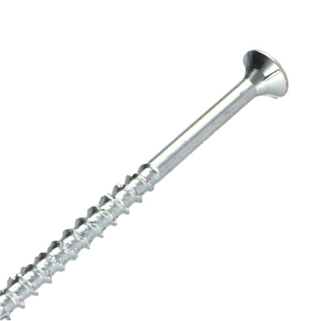 Parafusos de madeira e aglomerado TEKOR cabeça fresada dentado 4,5X70 roscado sobre 42 TORX T20 Aço zinco branco cut
