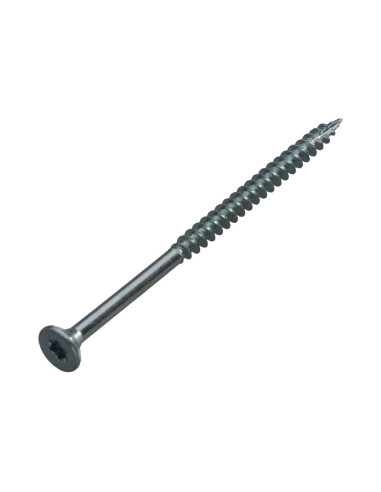 Parafusos de madeira e aglomerado TEKOR cabeça fresada dentado 4,5X70 roscado sobre 42 TORX T20 Aço zinco branco cut