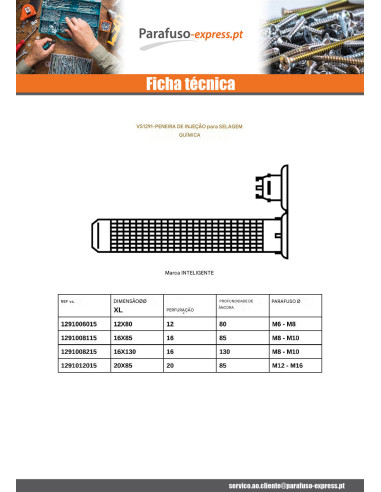 PENEIRA D INJEÇÃO M6 ou M8 12X80 - Parafuso Express