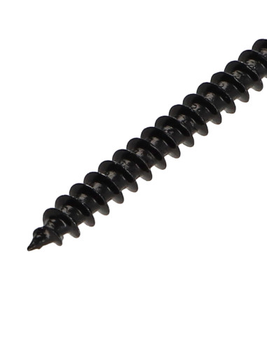 Parafuso de madeira aglomerado cabeça fresada Pozi PZ6 4,5 x 30 rosca total Aço zinco preto