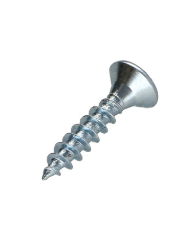 Parafuso de madeira aglomerado cabeça fresada Pozi PZ6 5X16 rosca total Aço zinco branco