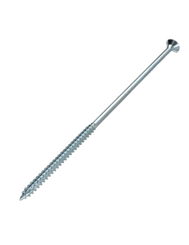 Parafusos de madeira e aglomerado TEKOR cabeça fresada dentado 6X160 roscado sobre 70 TORX T30 Aço zinco branco cut