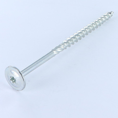 Parafuso de madeira aglomerado cabeça disco TORX T25 5X100 Aço zinco branco