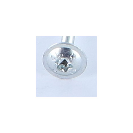 Parafuso de madeira aglomerado cabeça disco TORX T25 5X100 Aço zinco branco