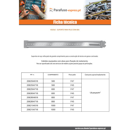 Suspensão secável 480 para pele F47 - Parafuso Express