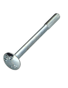 Parafuso cabeça redonda gola quadrada M6X70 rosca parcial Aço zinco branco