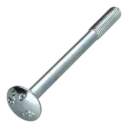 Parafuso cabeça redonda gola quadrada M6X70 rosca parcial Aço zinco branco