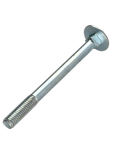 Parafuso cabeça redonda gola quadrada M6X70 rosca parcial Aço zinco branco