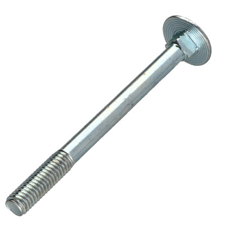 Parafuso cabeça redonda gola quadrada M6X70 rosca parcial Aço zinco branco