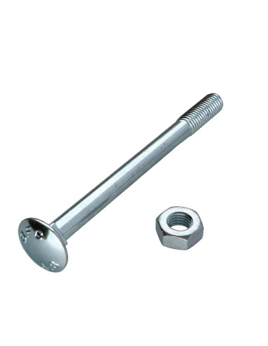 Parafuso cabeça redonda gola quadrada M10X120 rosca parcial Classe 4.8 Aço zinco branco