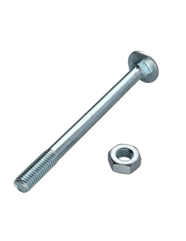 Parafuso cabeça redonda gola quadrada M10X120 rosca parcial Classe 4.8 Aço zinco branco