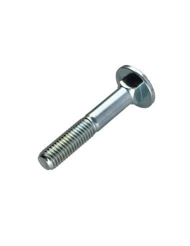 Parafuso cabeça redonda gola quadrada M6X90 rosca parcial Aço zinco branco