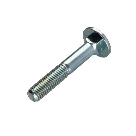 Parafuso cabeça redonda gola quadrada M12X60 rosca parcial Classe 8.8 Aço zinco branco