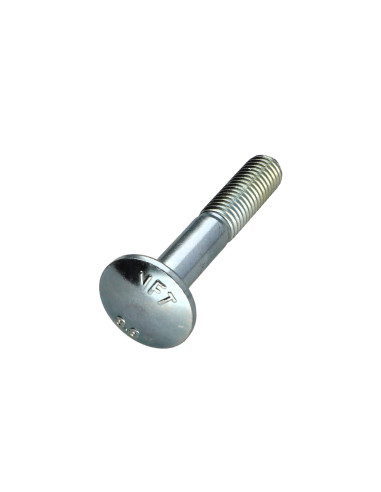 Parafuso cabeça redonda gola quadrada M10X75 rosca parcial Aço zinco branco