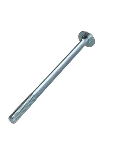 Parafuso cabeça redonda gola quadrada M6X110 rosca parcial Aço zinco branco
