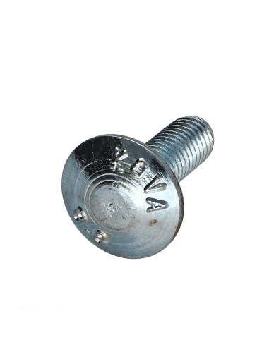 Parafuso cabeça redonda gola quadrada M8X25 roscado sobre 22 rosca parcial Classe 8.8 Aço zinco branco