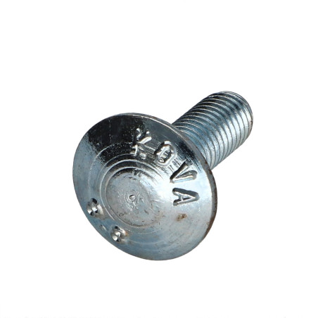 Parafuso cabeça redonda gola quadrada M8X25 roscado sobre 22 rosca parcial Classe 8.8 Aço zinco branco