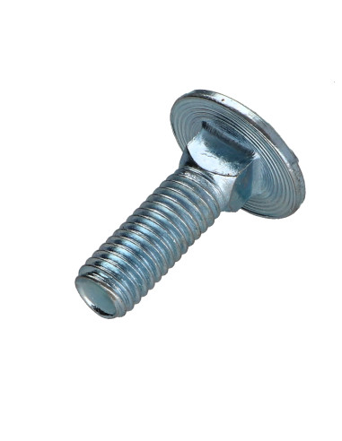 Parafuso cabeça redonda gola quadrada M8X25 roscado sobre 22 rosca parcial Classe 8.8 Aço zinco branco