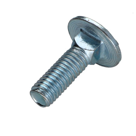 Parafuso cabeça redonda gola quadrada M8X25 roscado sobre 22 rosca parcial Classe 8.8 Aço zinco branco