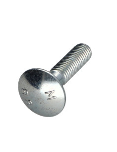 Parafuso cabeça redonda gola quadrada M8X35 rosca parcial Classe 8.8 Aço zinco branco