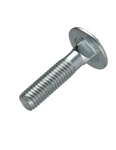 Parafuso cabeça redonda gola quadrada M8X35 rosca parcial Classe 8.8 Aço zinco branco 2
