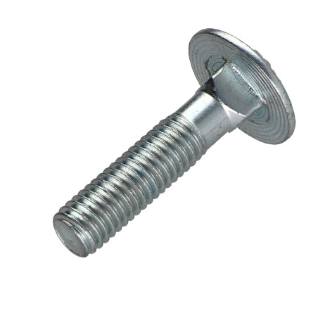Parafuso cabeça redonda gola quadrada M8X35 rosca parcial Classe 8.8 Aço zinco branco